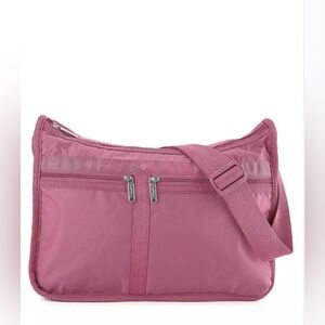 Lesportsac Deluxe Everyday Shoulder Crossbody Bag in MAUVE Pink Like New